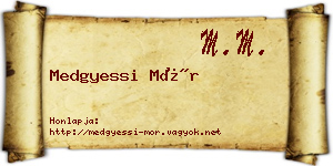 Medgyessi Mór névjegykártya